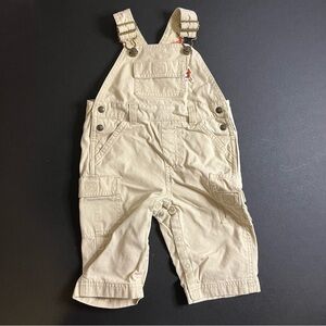 gymboree trail mix khaki overalls size 6-12 months; vintage